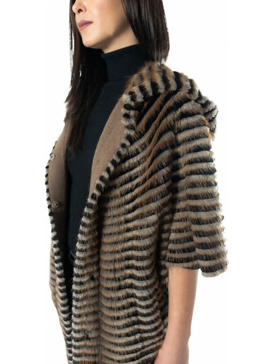 Frauen Pelz Beige
