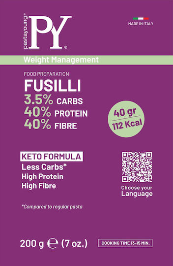 Pasta Young Keto 40 % Protein Fusilli Βίδες 200g