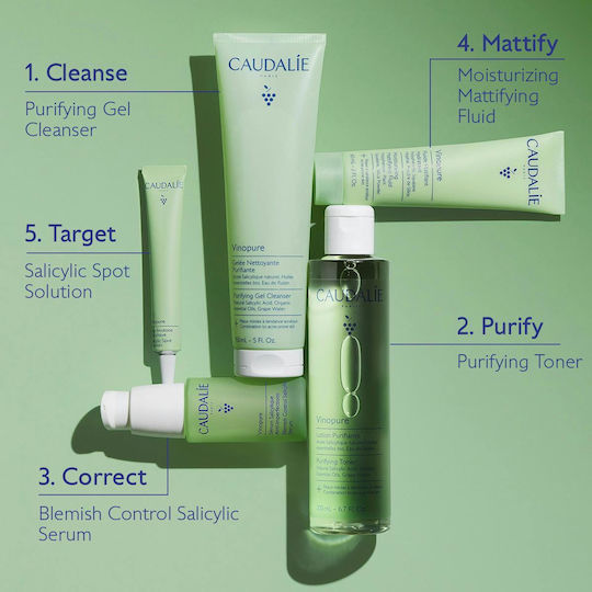 Caudalie Vinopure BIO Loțiune Tonică pentru Față cu Acid Salicilic 400ml