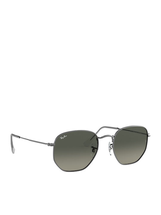 Ray Ban Hexagonal Unisex Sonnenbrille mit Silber Metall Gestell und Gray Verlaufsfarbe Linse RB3548N 004/71