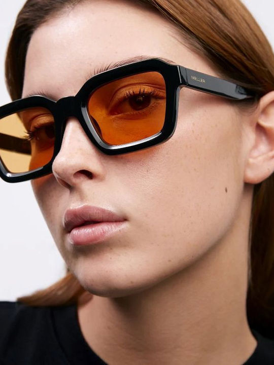 Meller Nayah Unisex Sunglasses with Black Plastic Frame and Orange Lens NAY-TUTORANGE