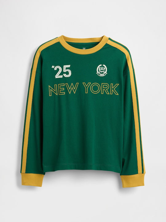 Kids Long-Sleeved Blouse Palisade Green Logo