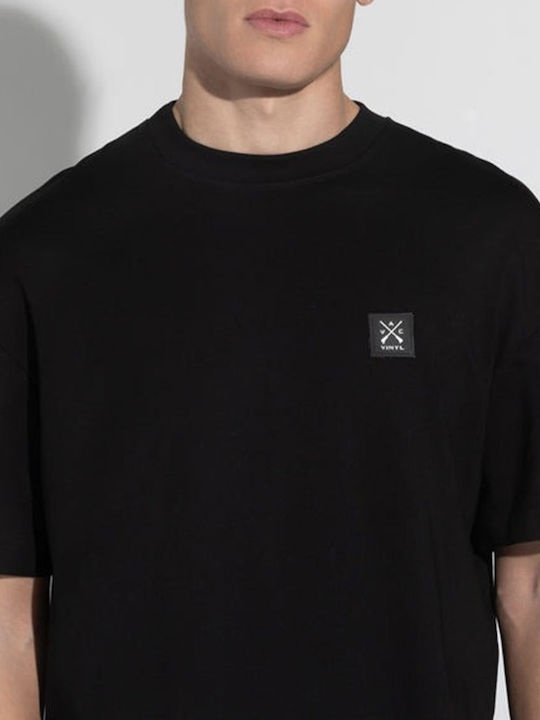 Men's Short Sleeve Blouse Vinyl Art Clothing 75930-01 Sizzle Lips Oversized Tee Black