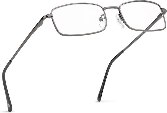 Herren Lesebrille +2.50 in Silber Farbe #D-GUNMETAL-ACQUA+2.50