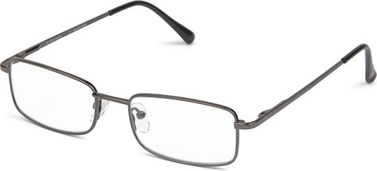 Herren Lesebrille +2.50 in Silber Farbe #D-GUNMETAL-ACQUA+2.50