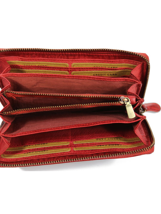Large Leather Women's Wallet Red