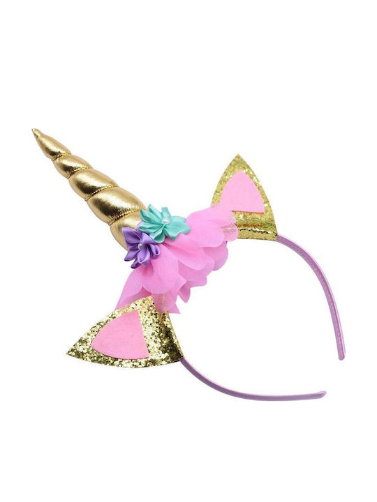 Kinder Haarband mit Einhorn Gold 1Stück