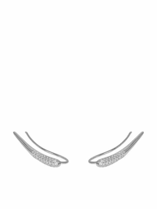 Σκουλαρίκια Ear Climbers από Ασήμι με Πέτρες