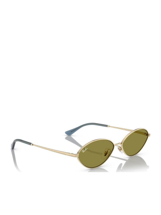 Ray Ban Γυναικεία Γυαλιά Ηλίου με Χρυσό Μεταλλικό Σκελετό και Πράσινο Φακό RB3757 9213