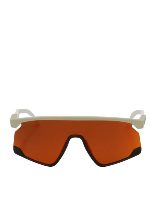 Oakley Bxtr Unisex Sunglasses with White Plastic Frame and Red Mirror Lens
