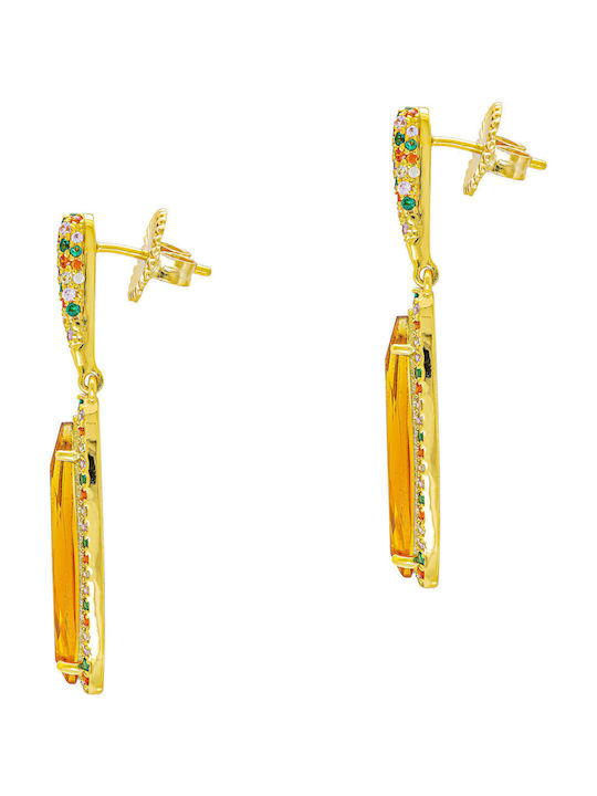 Luxenter Earrings made of Silver Gold Plated with Stones