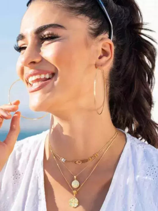 Earrings Hoops made of Gold 14K