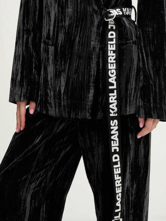 Karl Lagerfeld Women's Velvet Blazer Black