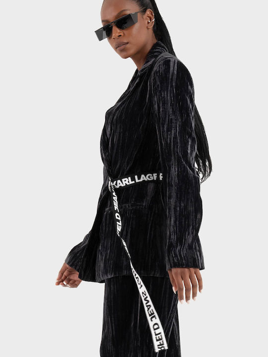 Karl Lagerfeld Women's Velvet Blazer Black