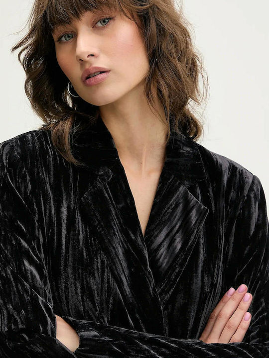 Karl Lagerfeld Women's Velvet Blazer Black