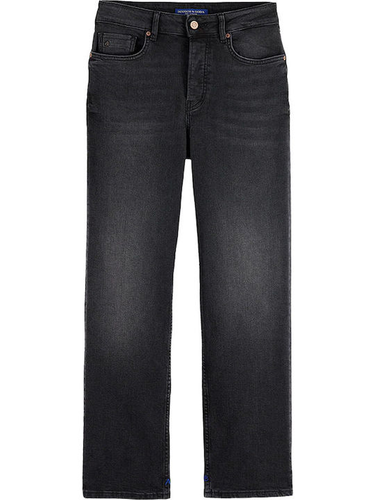 Women's Jean Trousers in Straight Line Black Night