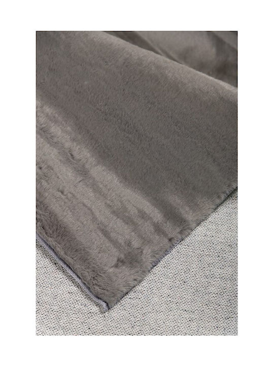 Viokarpet Krolik Anti-slip Rug Rectangular Furry D Grey