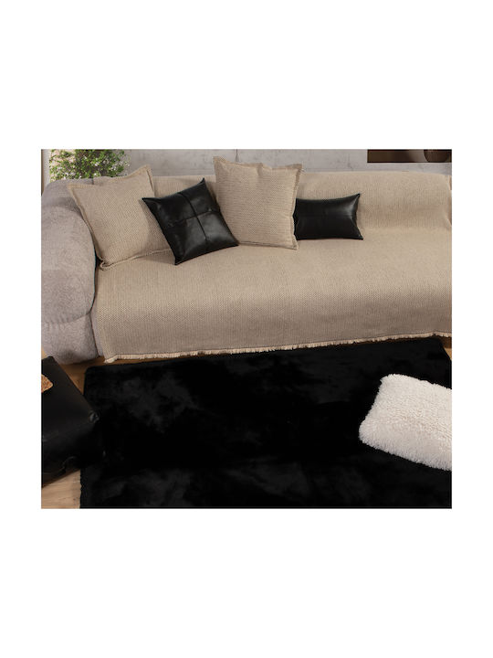 Nef-Nef Homeware Estelle Χαλί Ορθογώνιο Shaggy Γούνινο Black (034622) 75x140cm
