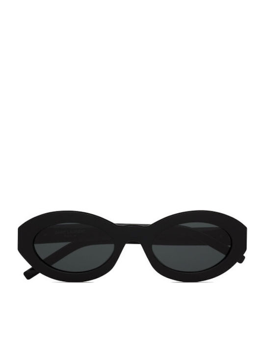 Ysl Women's Sunglasses with Black Plastic Frame and Black Lens SL M136 001