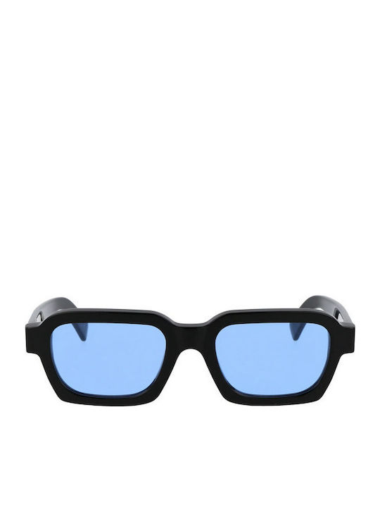 Retrosuperfuture Caro Unisex Sunglasses with Black Plastic Frame and Blue Lens Foe