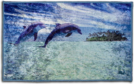 Dimcol Rutschfest Badematte Synthetisch,Polyester/Cotton/Leather Rechteckig Dolphins 260 33463065004 Colorful 60x100cm