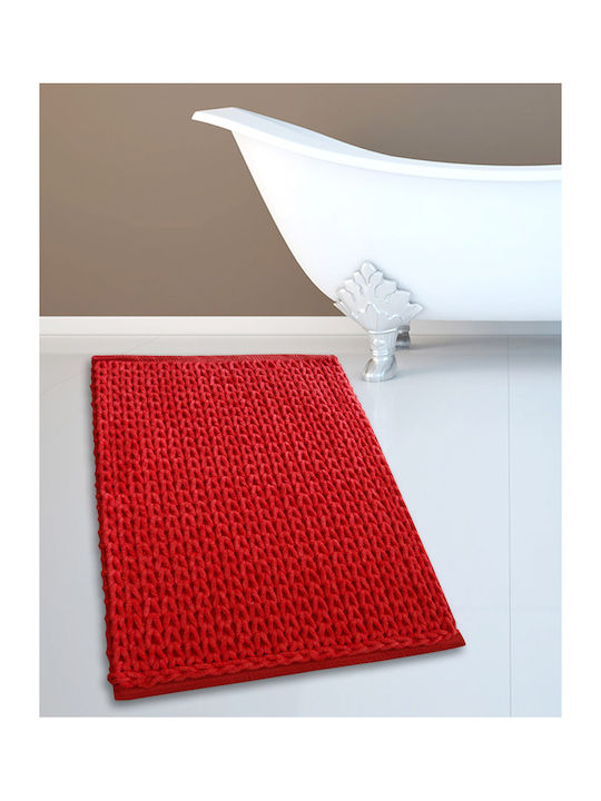 San Lorentzo Bath Mat Cotton Chenille Red 50x80cm