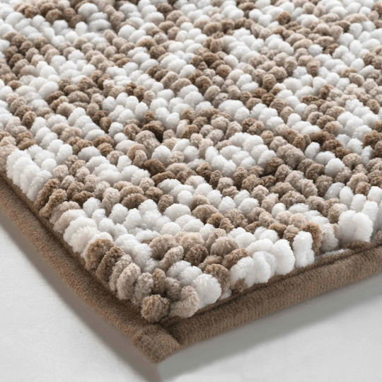 Kipper Бански килим Правоъгълена Friza Sand-brown 45x75бр