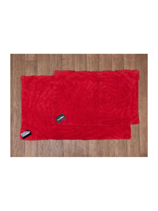 Anna Riska Πατάκι Μπάνιου Βαμβακερό Rose Red 50x80εκ.