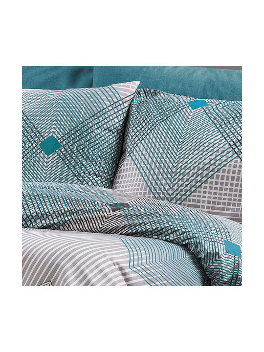 Μαξιλαροθήκη με Φάσα Grey-petrol 50x70εκ.