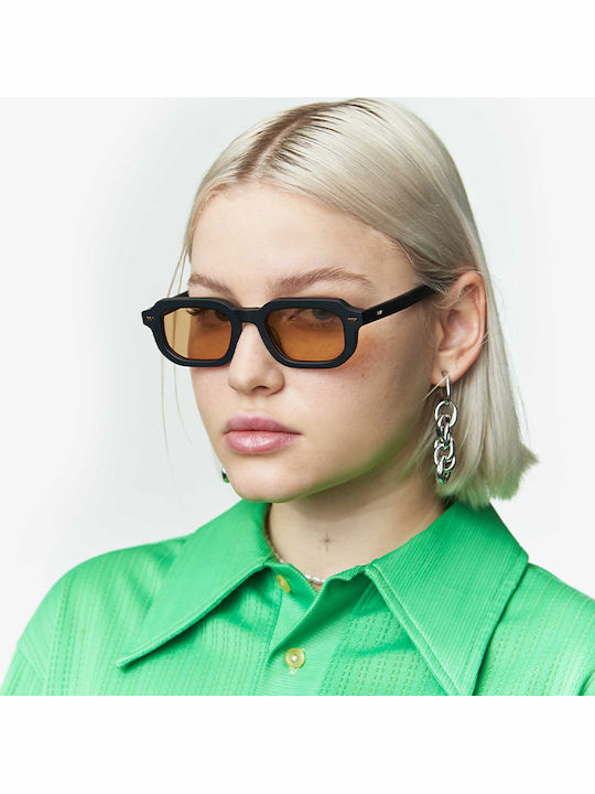 Gast PAI Unisex Sunglasses with Black Plastic Frame and Brown Lens PA04