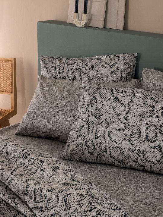 Palamaiki Duvet Cover Set Cotton Single with Pillowcase 170x250 Fb0242 Gray