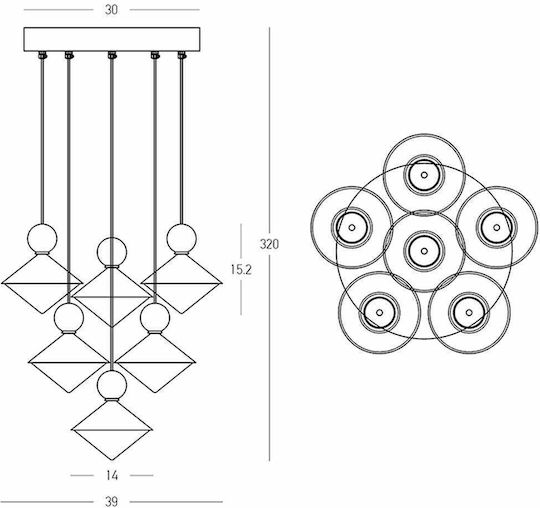 Zambelis Lights Κρεμαστό Φωτιστικό LED με Θερμό Λευκό Φως