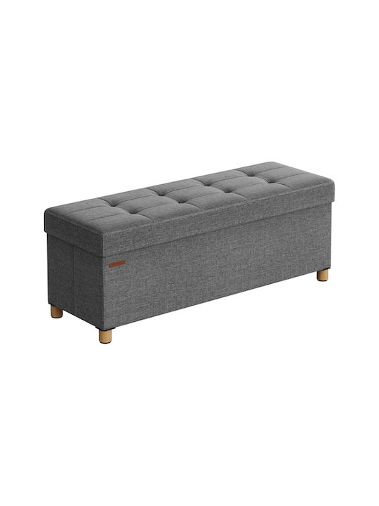 Stool For Living Room Collapsible With Storage Space Upholstered with Fabric Dark grey 38x110x38cm