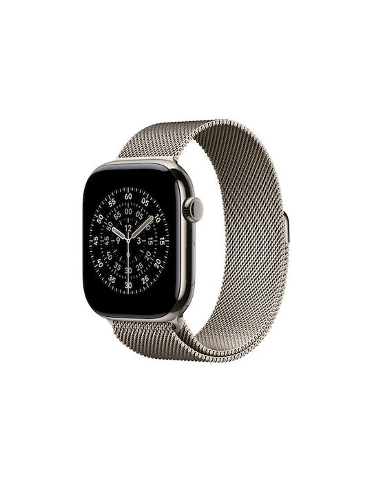 Apple Milanese Loop 46mm - S/M Λουράκι Natural (Apple Watch 44/45/46mm/Ultra 49mm)