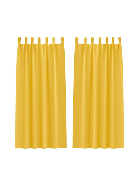 vidaXL Set Perdele Cu Bretele Galbene 140x260cm