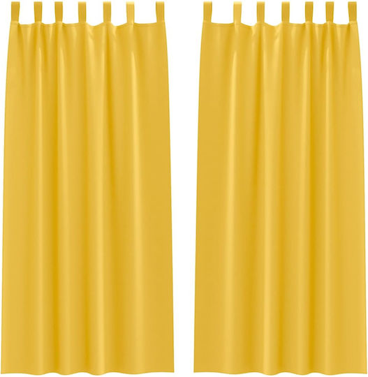 vidaXL Set Perdele Cu Bretele Galbene 140x260cm
