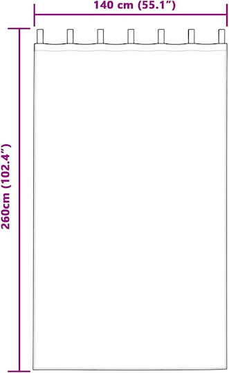 vidaXL Set Perdele Cu Bretele Galbene 140x260cm