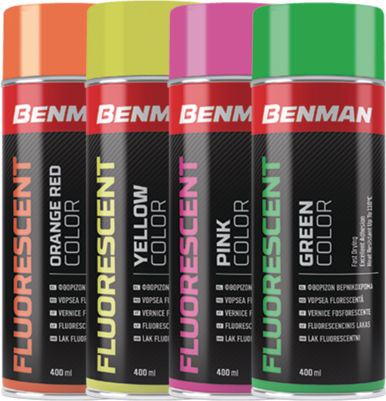 Benman Спрей Боядисване Fluorescent Lacquer Жълто 400мл