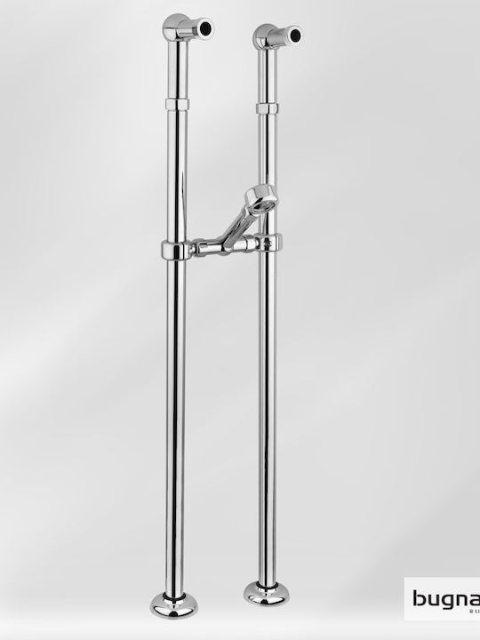 Bugnatese Oxford Mixing Bathtub Shower Faucet Complete Set Silver