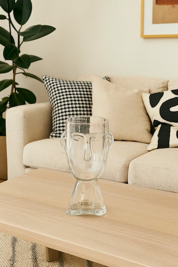 Atmosphera Βάζο Γυάλινο Face Διάφανο 12xΥ24cm