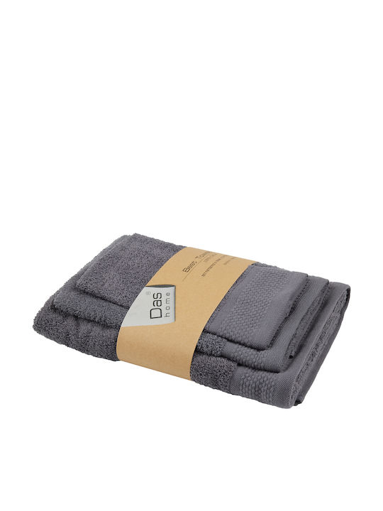 Das Home Bath Towel Set 3pcs 0835 Dark Grey Weight 450gr/m²