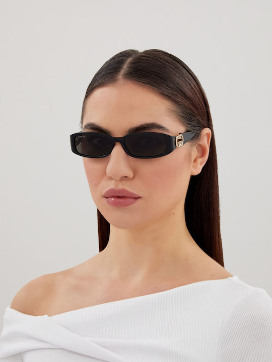 Gucci Women’s Sunglasses With Black Horn-Rimmed Frame And Grey Lens GG1661S 001