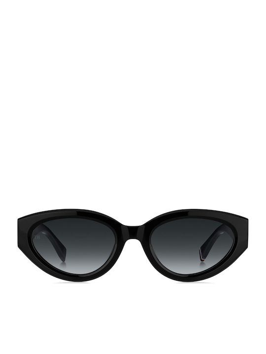 Tommy Hilfiger Women's Sunglasses with Black Plastic Frame and Black Gradient Lens