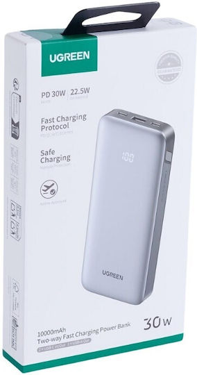 Ugreen PB535 Power Bank 10000mAh 30W με Θύρα USB-A και 2 Θύρες USB-C Power Delivery Γκρι