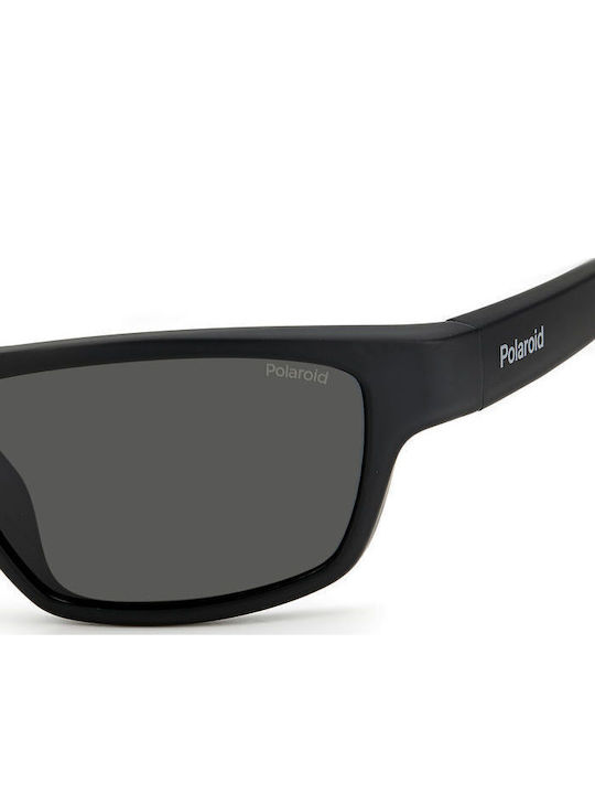 Polaroid Men's Sunglasses with Black Horn-Rimmed Frame and Grey Polarized Lens PLD7037/S 807/M9