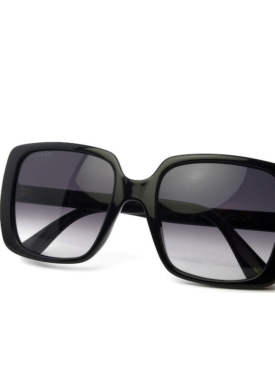 Gucci Women’s Sunglasses with Black Horn-Rimmed Frame and Grey Gradient Lens GG0632S 001