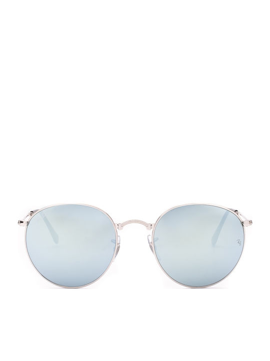 Ray-Ban Round Metal Folding Sunglasses in Silver with Mirrored Lenses 46.jpg main image 3
