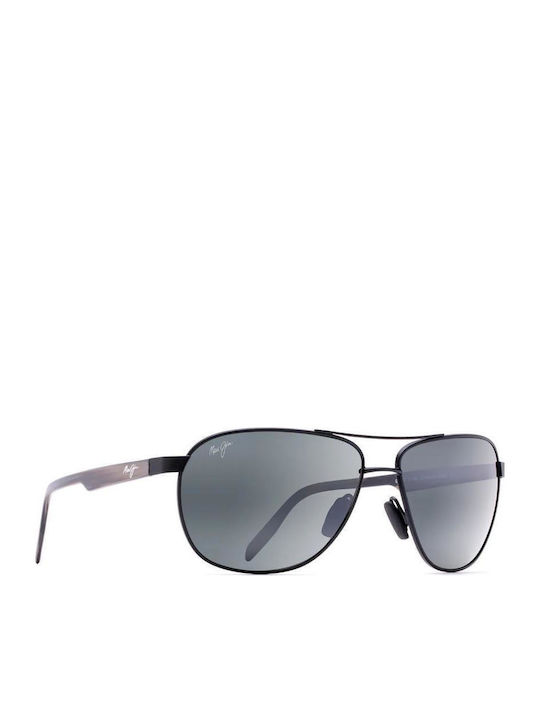 Maui Jim Castles 728 2M Grey Black Matte Ανδρικά Γυαλιά Ηλίου με Μαύρο Μεταλλικό Σκελετό και Γκρι Polarized Φακό 728-2M