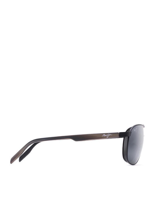Maui Jim Castles 728 2M Grey Black Matte Ανδρικά Γυαλιά Ηλίου με Μαύρο Μεταλλικό Σκελετό και Γκρι Polarized Φακό 728-2M