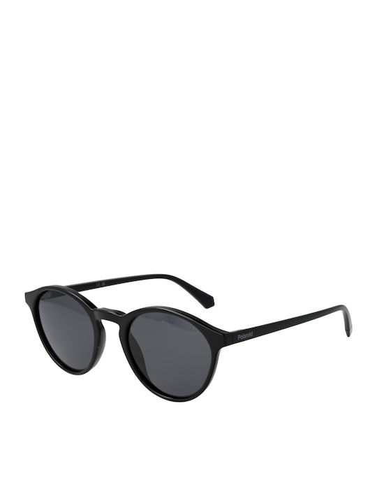 Polaroid Unisex Sunglasses with Black Horn-Rimmed Frame and Grey Polarized Lens PLD4153/S 807/M9